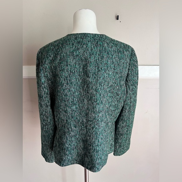Kasper Women's Emerald Tweed Blazer - Picture 3 of 4